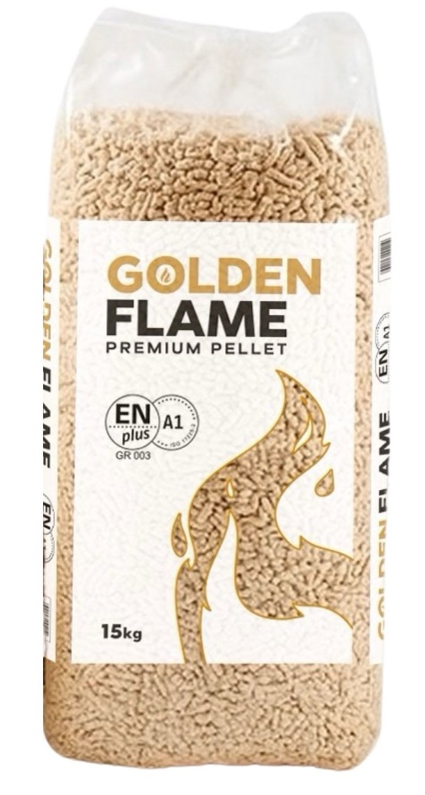 Φωτογραφία προϊόντος: Πέλλετ Λευκό Golden Flame Παλέτα 66 σακιών (990Kg) - OEM