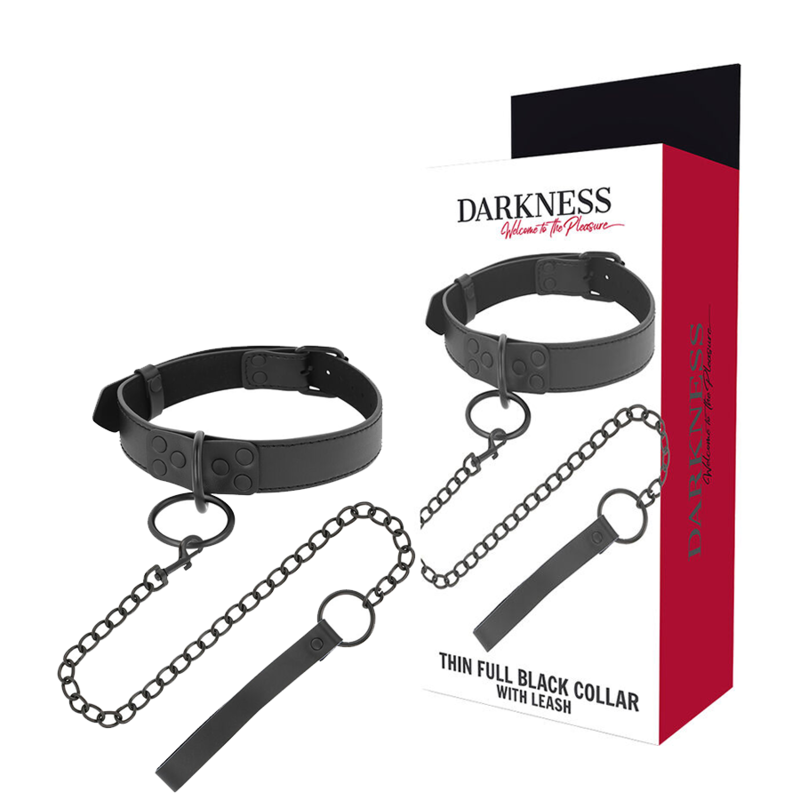 Φωτογραφία προϊόντος: DARKNESS THIN BLACK FULL COLLAR WITH LEASH