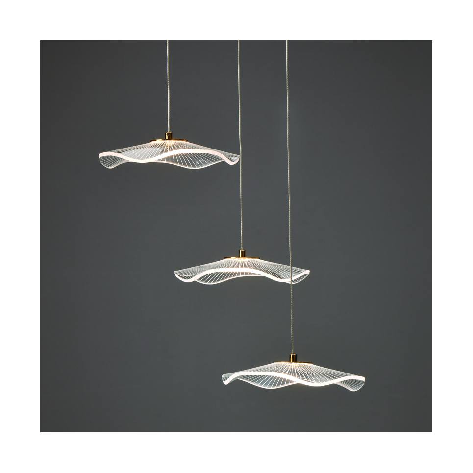 Φωτογραφία προϊόντος: ACALIGHT Κρεμαστό Φ/Σ LED 15W NINFEA 3000K 1050lm Ορειχάλκο Μεταλλικό IP20 D43xH210cm / ZM34LEDP45BR