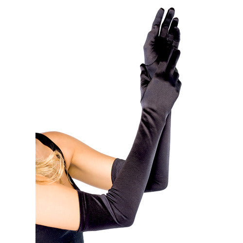 Φωτογραφία προϊόντος: Λεωφόρος ποδιών Sexy Extra Long Satin Black – Υπέρμακρα Σατινέ Γάντια