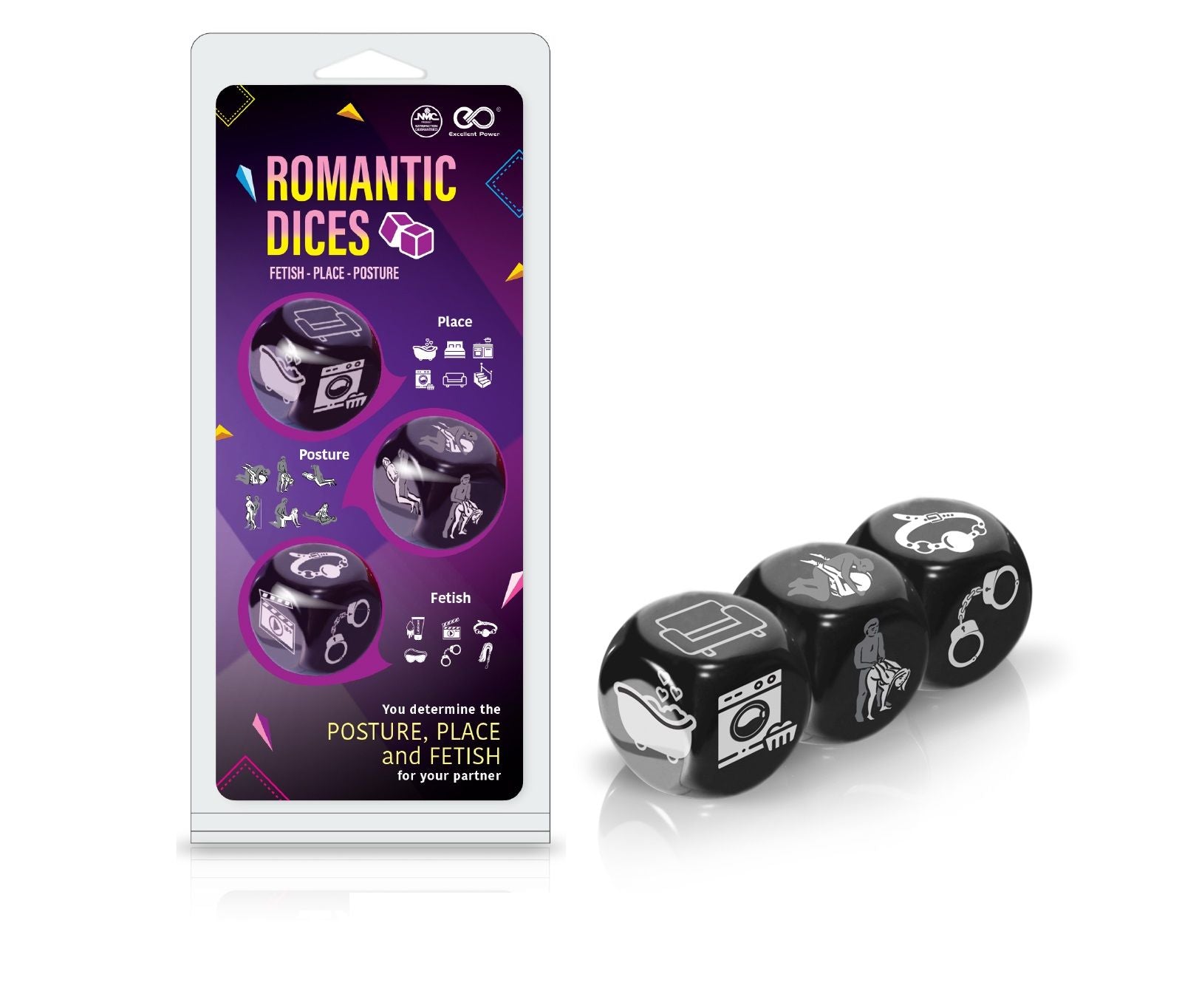 Φωτογραφία προϊόντος: Εξαιρετική ισχύς Love Dice Excellent Power – Ερωτικά Ζάρια 3τμχ