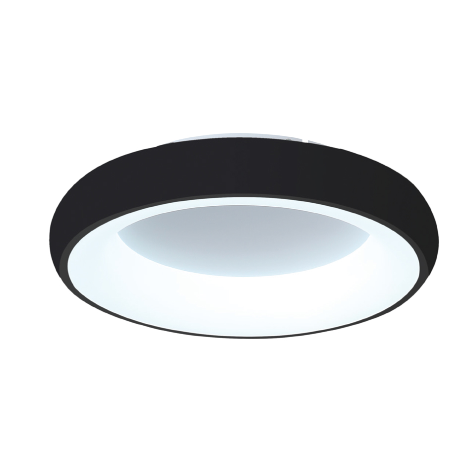Φωτογραφία προϊόντος: InLight Πλαφονιέρα οροφής LED 54W 3CCT από μαύρο και λευκό ακρυλικό D:40cm (42020-B-Black)