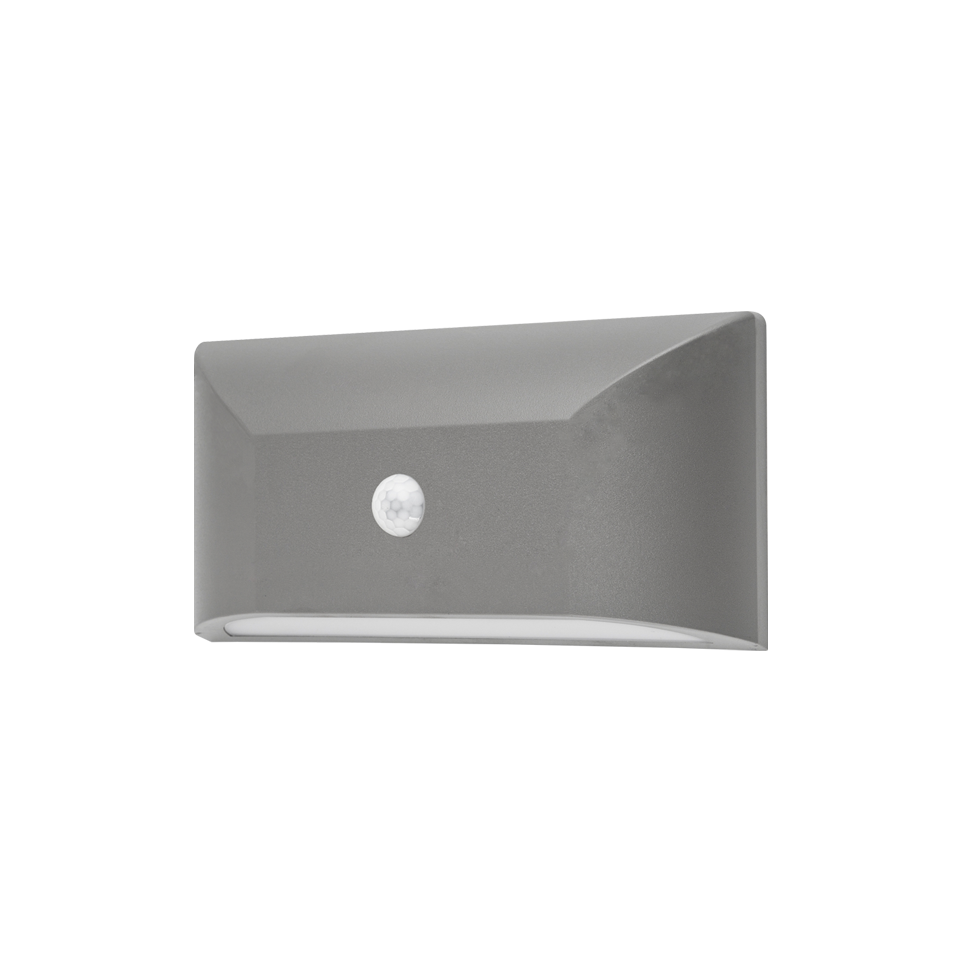 Φωτογραφία προϊόντος: ΑΠΛΙΚ ΕΠΙΤ ΓΚΡΙ PC-PIR SENSOR max6m 230V IP65 6W 3.000K 350lm / SLIM22PIR