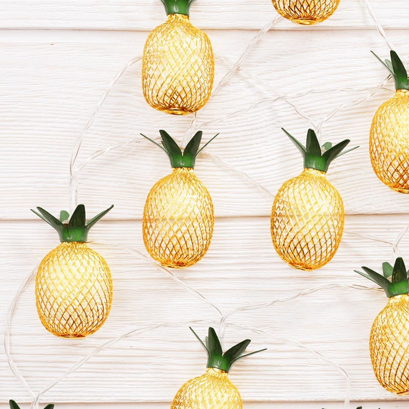Φωτογραφία προϊόντος: ACALIGHT PINEAPPLE10WW2A – Διακοσμητικά λαμπάκια ανανά με 10 LED (θερμό λευκό), μπαταρίες 3xAA, IP20