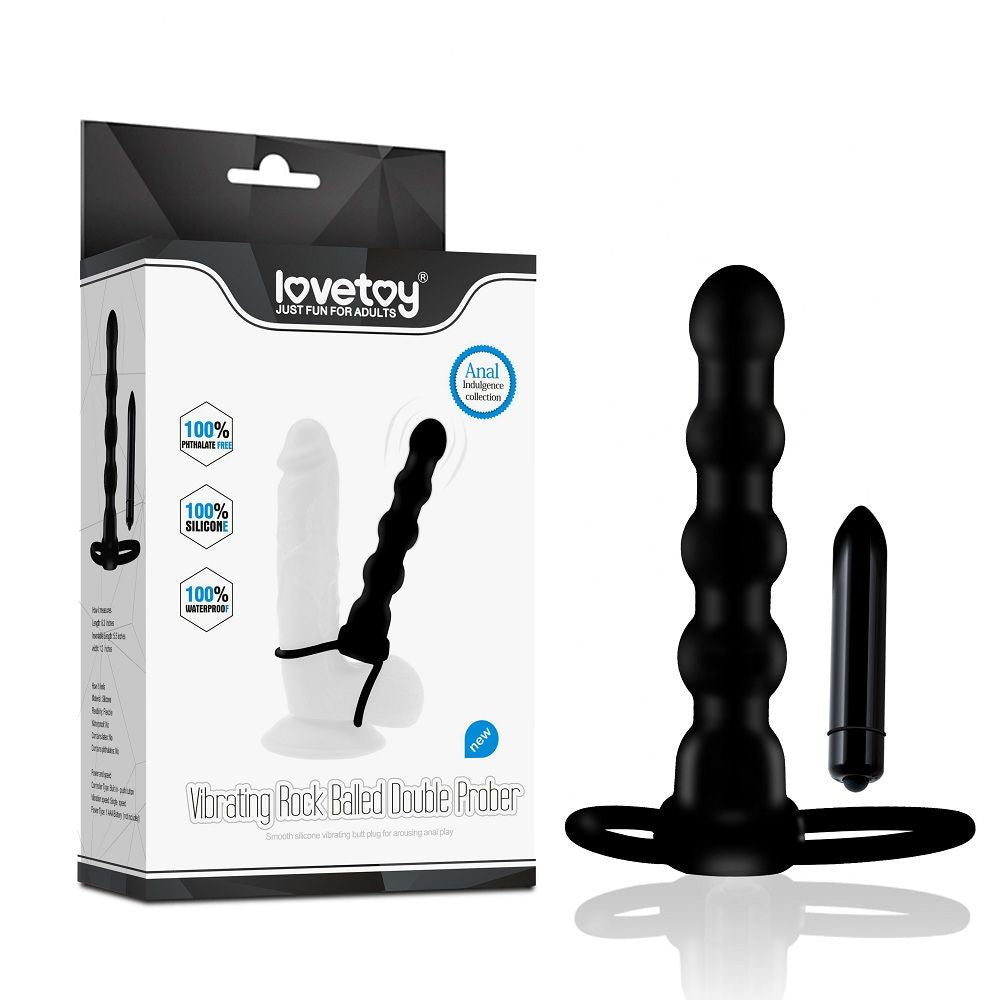 Φωτογραφία προϊόντος: Lovetoy Double Penetration Vibrating Ring & Plug – Δονητικό Βοήθημα Διπλής Διείσδυσης (14cm)