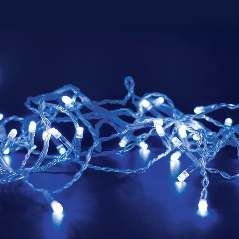 Φωτογραφία προϊόντος: ACALIGHT Λαμπάκια 300 LED σε σειρά καουτσούκ μπλε, ανά 50mm, 31VDC, 8 προγράμματα, καλώδιο διαφανό IP44 (15mm) - X08300622