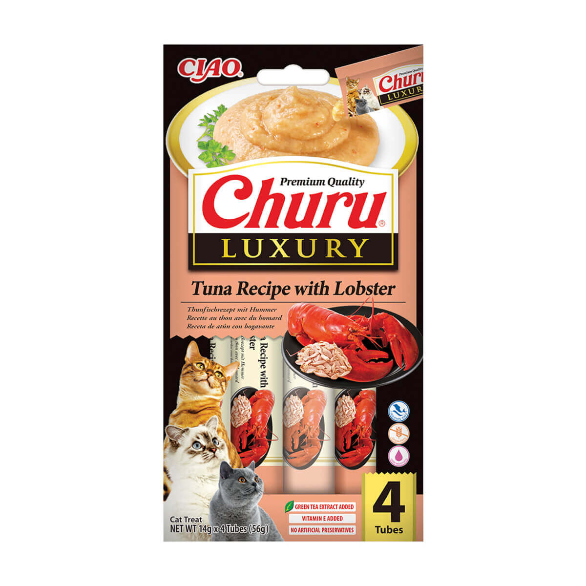 Φωτογραφία προϊόντος: INABA Churu Luxury Κρεμώδης Λιχουδιά Γάτας με Τόνο & Αστακό 56gr