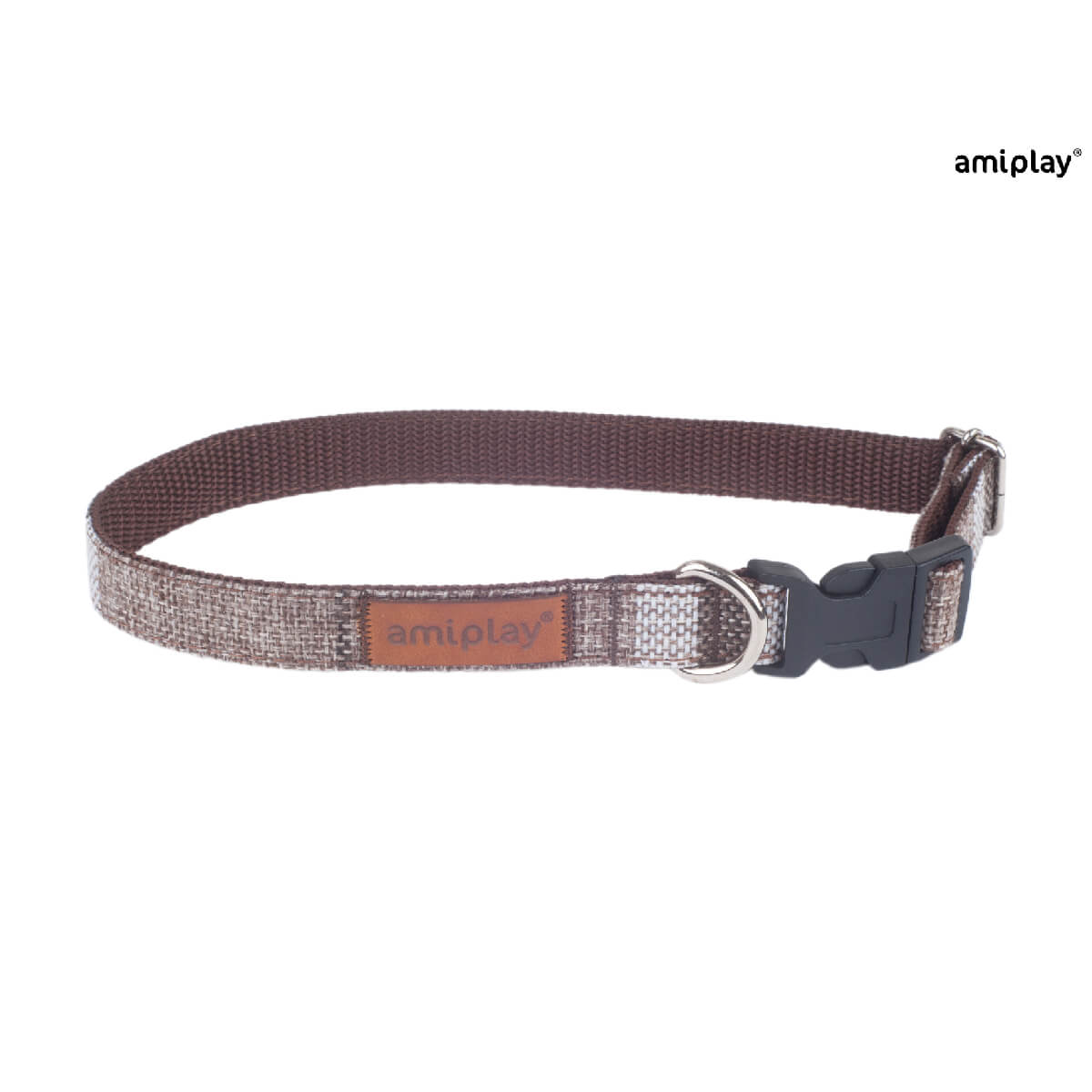 Φωτογραφία προϊόντος: Amiplay Περιλαίμιο Σκύλου Adjustable Collar- London Brown - Medium 1,5x25-40cm