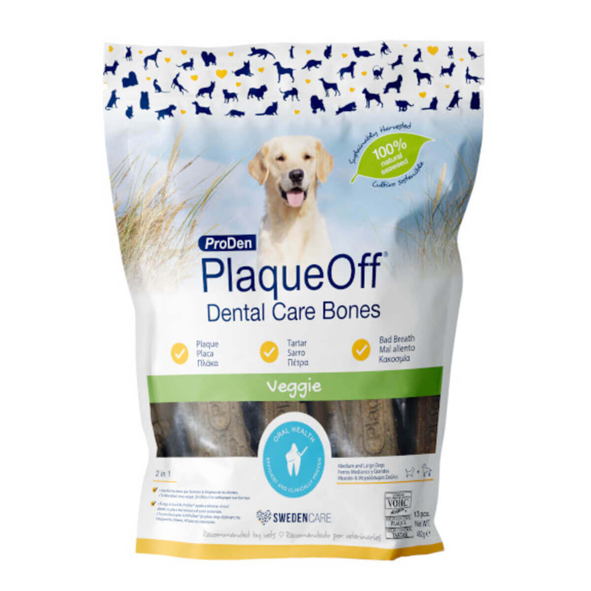 Φωτογραφία προϊόντος: PRO DEN ProDen PlaqueOff Dental Care Bones- Veggie 482gr