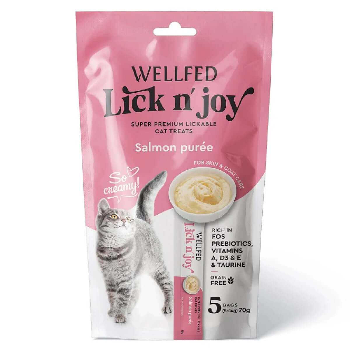 Φωτογραφία προϊόντος: Wellfed Lick n' Joy Κρεμώδης Λιχουδιά Γάτας με Σολομό 70gr
