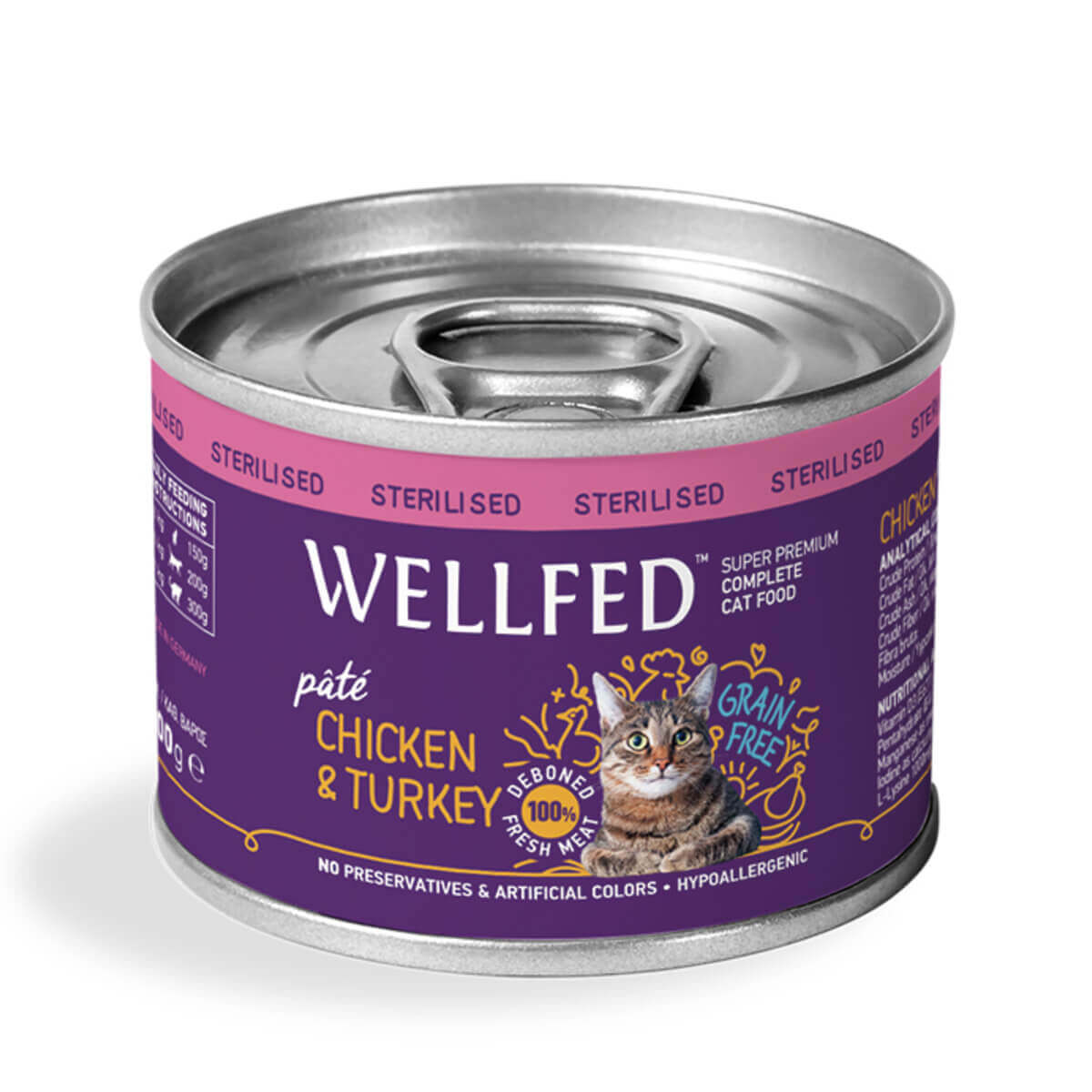 Φωτογραφία προϊόντος: Wellfed Sterilised Κοτόπουλο & Γαλοπούλα 200gr