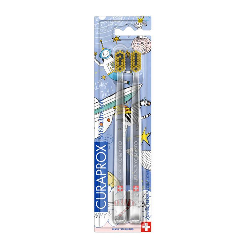 Φωτογραφία προϊόντος: Curaprox CS 5460 Ultra Soft Duo Hento Toto Edition Οδοντόβουρτσες Διάφανη 2τεμ.