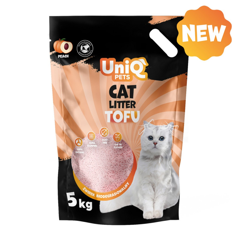 Φωτογραφία προϊόντος: Unimis Uniq Pets Βιοδιασπώμενο Τόφου 12 Lt Άμμος Γάτας Ροδάκινο
