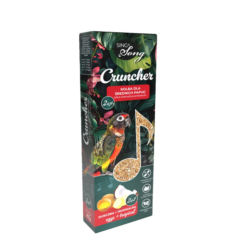Φωτογραφία προϊόντος: Unimis SING&SONG CRUNCHER 85gr Τροφή για Μεσαίου Μεγέθους Παπαγάλους με Αυγό και Τροπικά Φρούτα
