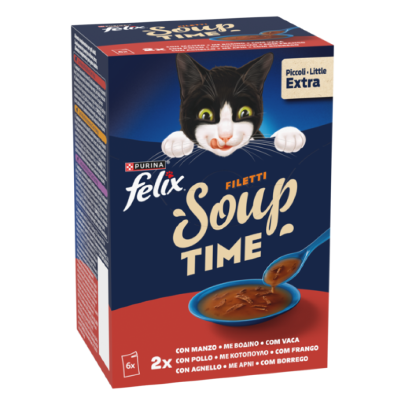 Φωτογραφία προϊόντος: Purina Felix Felix Soup Fillet Βοδινό, Κοτόπουλο & Αρνί 6x48g