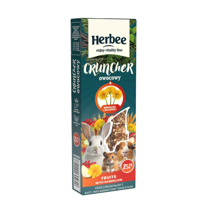 Φωτογραφία προϊόντος: Unimis Herbee Cruncher 115gr Τροφή για Τρωκτικά και Κουνέλια με Φρούτα και Πικραλίδα