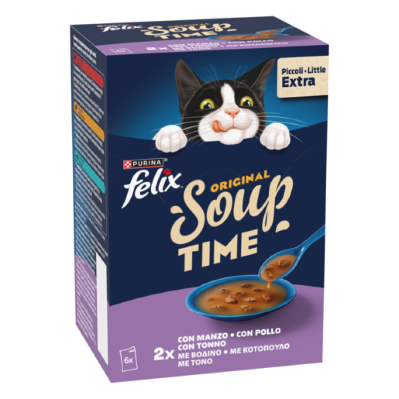 Φωτογραφία προϊόντος: Purina Felix Felix Soup Βοδινό, Κοτόπουλο & Τόνος 6x48g