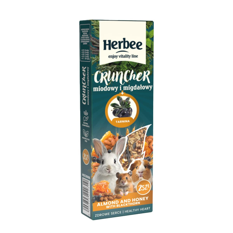 Φωτογραφία προϊόντος: Unimis Herbee Cruncher 115gr Τροφή για Τρωκτικά και Κουνέλια 2 σε 1 με Μέλι και Αμύγδαλα