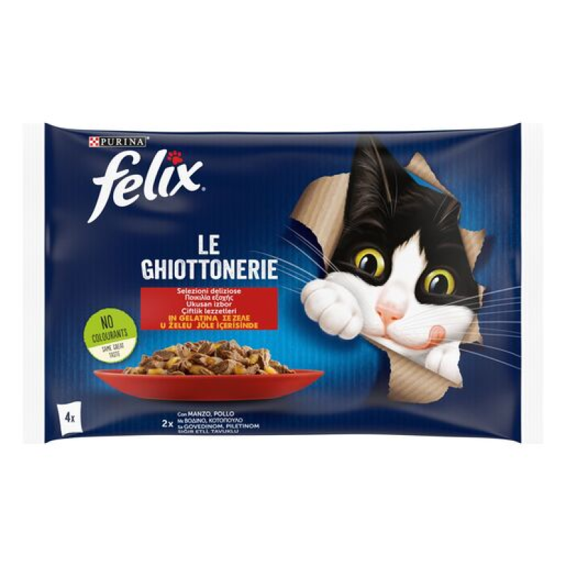 Φωτογραφία προϊόντος: Purina Felix Felix Agail Βοδινό & Κοτόπουλο σε Ζελέ 4x85g