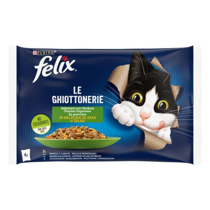 Φωτογραφία προϊόντος: Purina Felix Felix Agail Βοδινό Καρότα & Κοτόπουλο Ντομάτα 4x85g