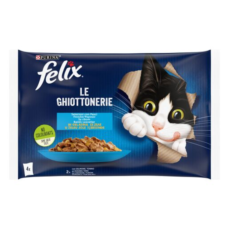 Φωτογραφία προϊόντος: Purina Felix Felix Agail Σολομός & Τόνος σε Ζελέ 4x85g