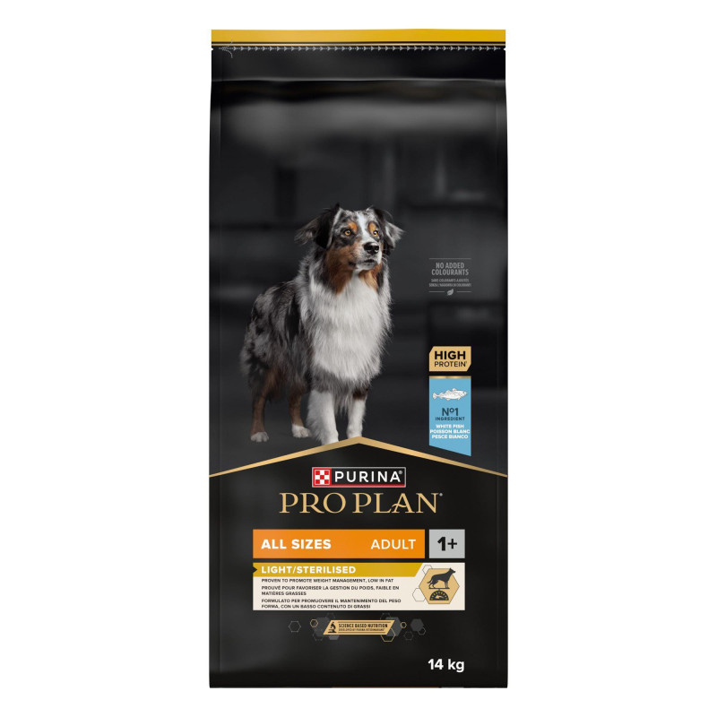 Φωτογραφία προϊόντος: Purina ProPlan PURINA® Pro Plan® Dog All Sizes Adult Light / Sterilised, Πλούσια σε λευκά ψάρια