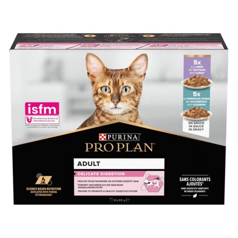 Φωτογραφία προϊόντος: Purina ProPlan Purina Pro Plan Delicate Digestion Γαλοπούλα & Ψάρια Ωκεανού 10x85g