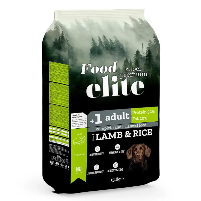 Φωτογραφία προϊόντος: Food Elite High Energy (32 protein 20 fat) 15kg Ξηρά Τροφή για Ενήλικους Σκύλους με Αρνί & Ρύζι