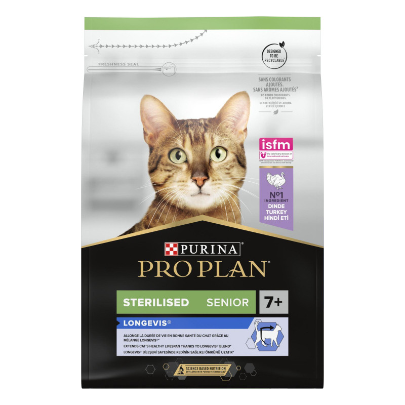 Φωτογραφία προϊόντος: Purina ProPlan Purina Pro Plan Sterilised Longevis 7+ Cat Γαλοπούλα 3kg