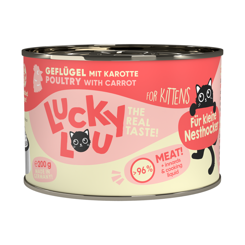 Φωτογραφία προϊόντος: Lucky Lou LifeStage Kitten Πουλερικά (με Καρότο) 200gr