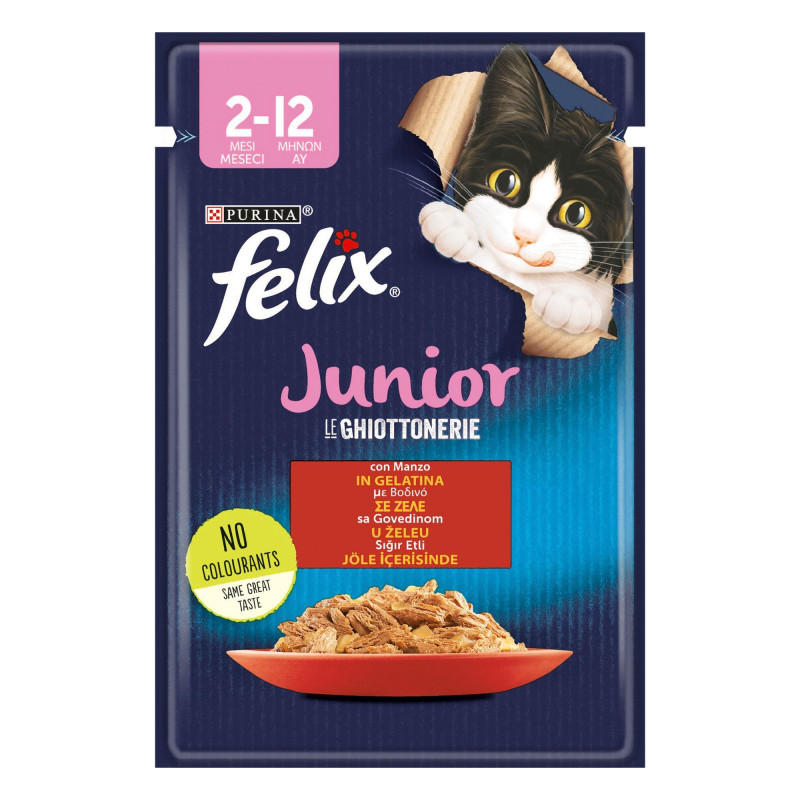 Φωτογραφία προϊόντος: Purina Felix Felix Agail Junior με Βοδινό σε Ζελέ 85g