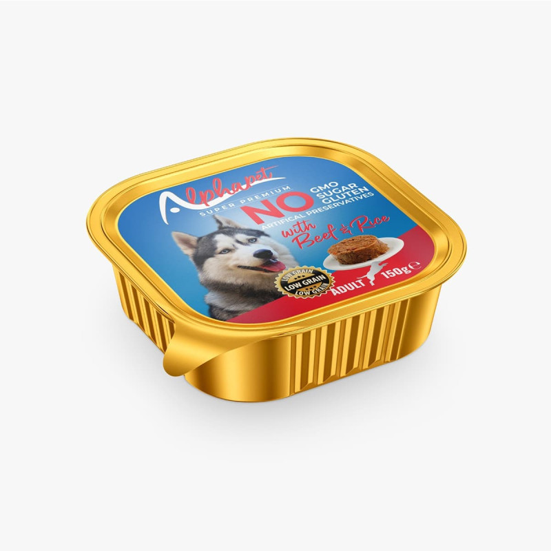 Φωτογραφία προϊόντος: Alpha Pet Alphapet Super Premium Πατέ 100gr για Ενήλικους Σκύλους με Μοσχάρι και Ρύζι σε Τασάκι