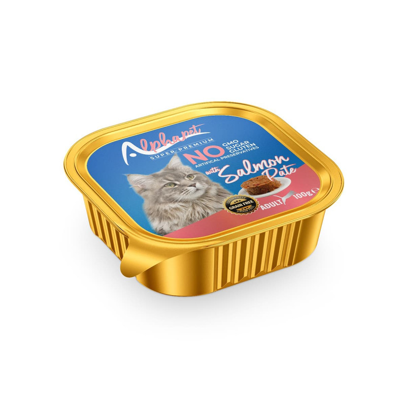 Φωτογραφία προϊόντος: Alpha Pet Alphapet Super Premium Πατέ 100gr για Ενήλικες Γάτες με Σολομό σε Τασάκι