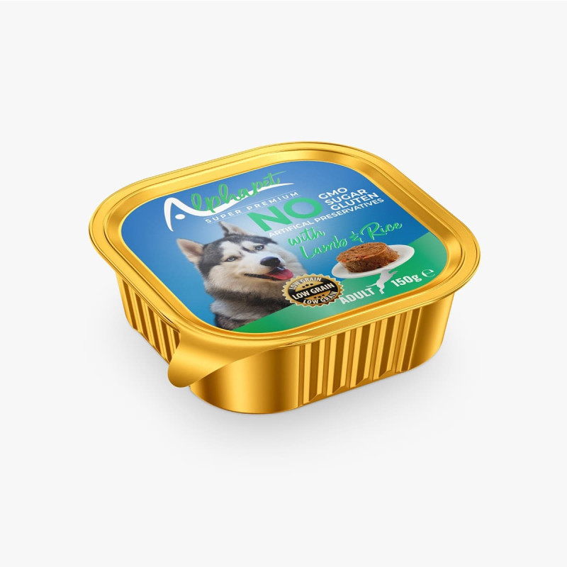 Φωτογραφία προϊόντος: Alpha Pet Alphapet Super Premium Πατέ 100gr για Ενήλικους Σκύλους με Αρνί και Ρύζι σε Τασάκι