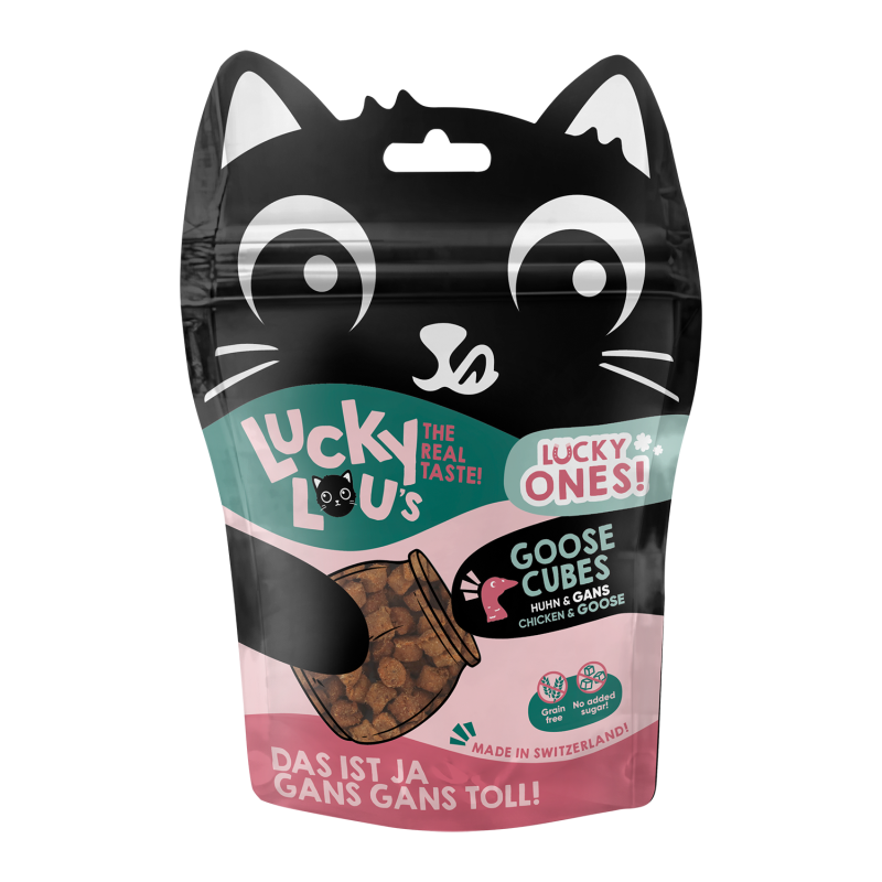 Φωτογραφία προϊόντος: Lucky Lou Lucky Ones Cubes Κοτόπουλο & Χήνα 80 gr