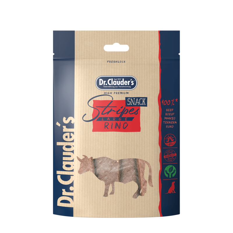 Φωτογραφία προϊόντος: Dr. Clauder's Rinderfleisch Stripes Μοσχάρι Large 80gr