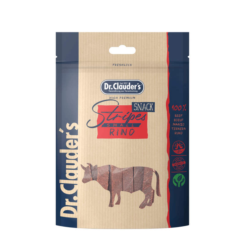Φωτογραφία προϊόντος: Dr. Clauder's Rinderfleisch Stripes Μοσχάρι Small 80gr