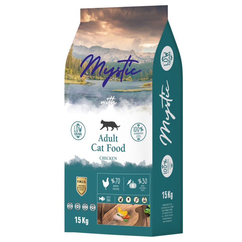 Φωτογραφία προϊόντος: Mystic Low Grain 15kg Ξηρά Τροφή για Ενήλικες Γάτες με Κοτόπουλο