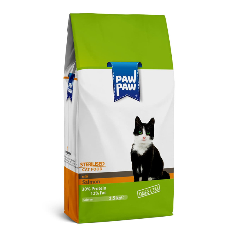 Φωτογραφία προϊόντος: Pawpaw 1.5kg Ξηρά Τροφή για Στειρωμένες Γάτες με Σολομό
