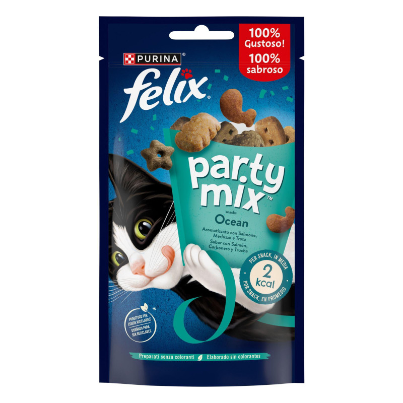 Φωτογραφία προϊόντος: Purina Felix Felix Party Mix Ocean με Γεύση Σολoμό, Μπακαλιάρο και Πέστροφα 60gr