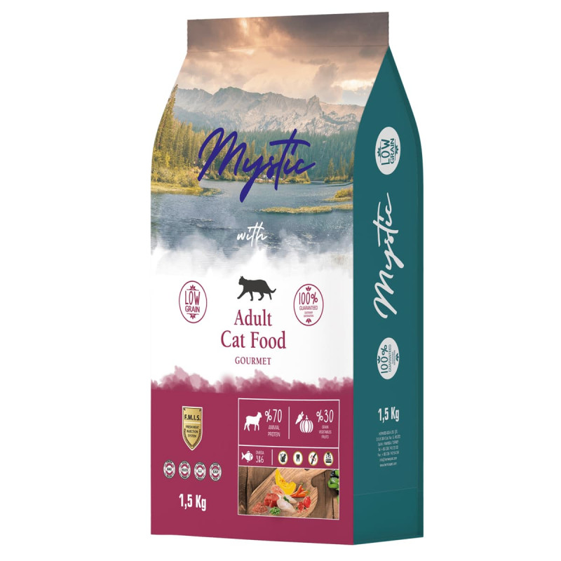 Φωτογραφία προϊόντος: Mystic Low Grain 1.5kg Ξηρά Τροφή για Ενήλικες Γάτες Gourmet
