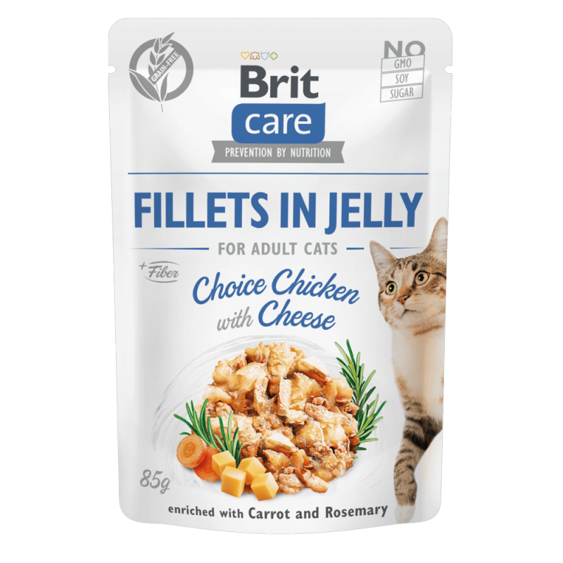 Φωτογραφία προϊόντος: Brit Care Cat φακελάκι Fillet Jelly Chicken & Cheese with Carrot & Rosemary 85gr