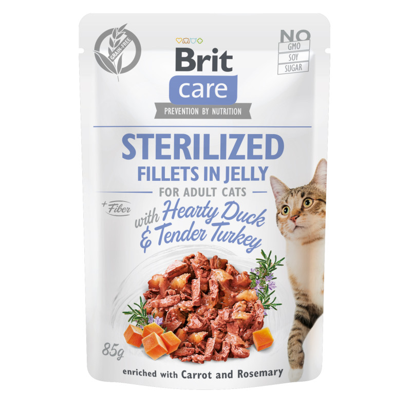 Φωτογραφία προϊόντος: Brit Care Cat φακ Fil.Jelly Steril. Πάπια & Γαλοπούλα σε Ζελέ 85g