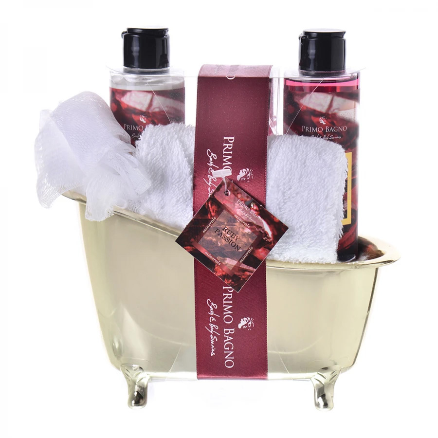 Φωτογραφία προϊόντος: Ruby Passion Σετ Μπάνιου PRIMO BAGNO (Αφρόλουτρο 150ml + Λοσιόν 150ml + Άλατα 100g + Σφουγγάρι & Πετσέτα)