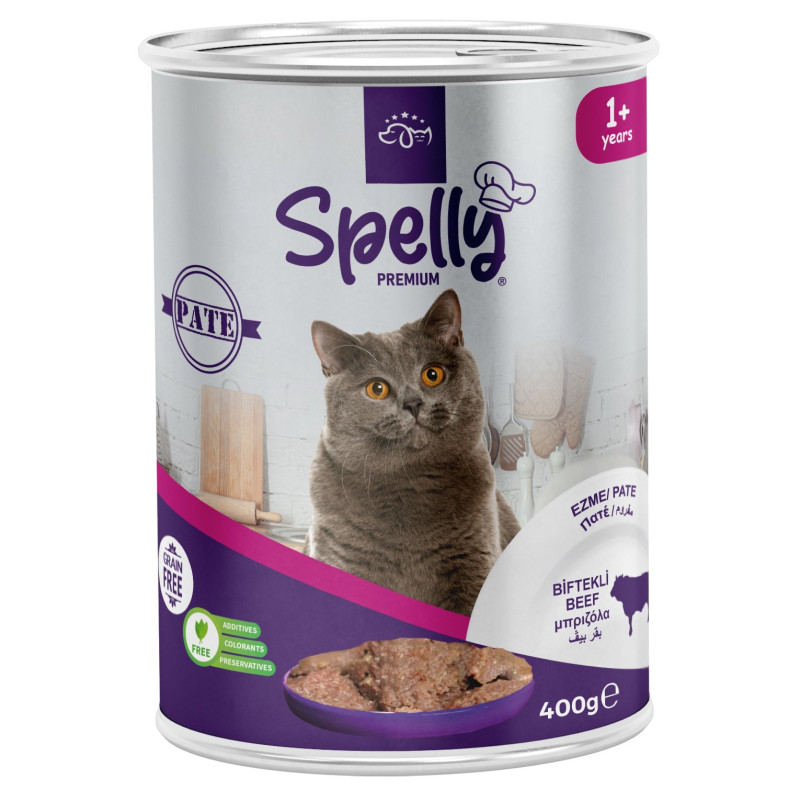 Φωτογραφία προϊόντος: Spelly Premium Πατέ Μοσχάρι για Ενήλικες Γάτες 400gr