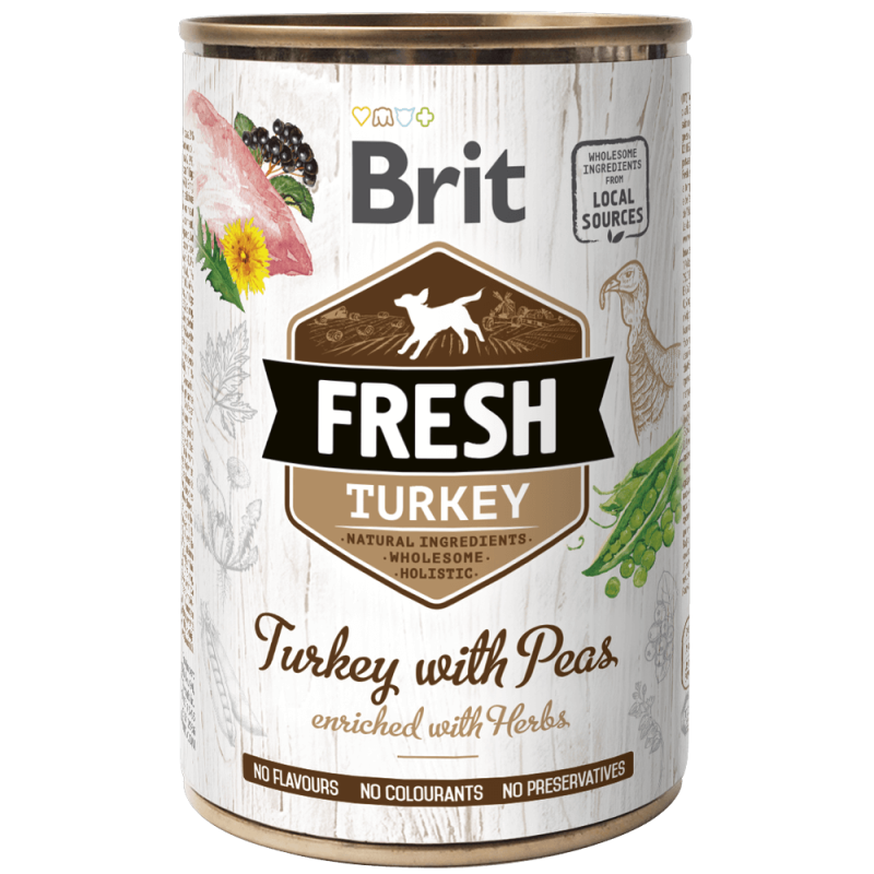 Φωτογραφία προϊόντος: Brit Fresh cans Turkey with Peas 400gr