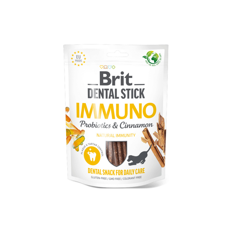 Φωτογραφία προϊόντος: Brit Dental Stick Immuno with Probs & Cinnamon 7pcs 251gr