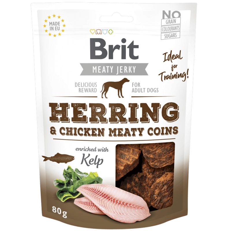 Φωτογραφία προϊόντος: Brit Dog SN Jerky Herring&Chicken M. Coins 80g