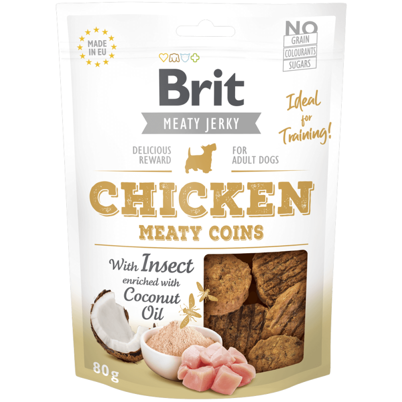 Φωτογραφία προϊόντος: Brit Dog SN Jerky Chicken & Insect M. Coins 80g