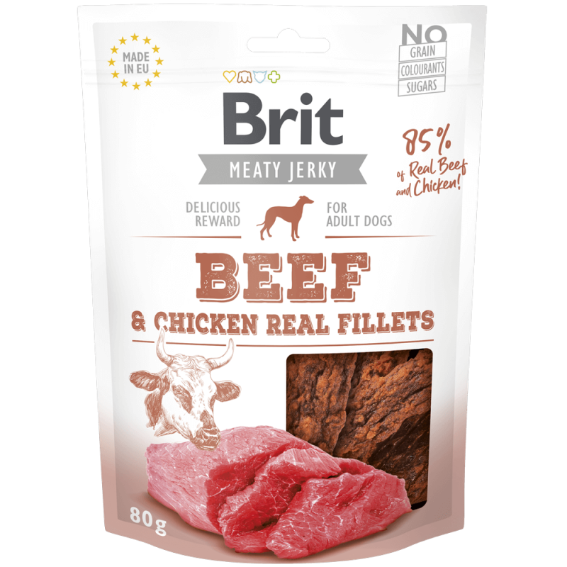 Φωτογραφία προϊόντος: Brit Dog SN Jerky Beef&Chicken Fillets 80g